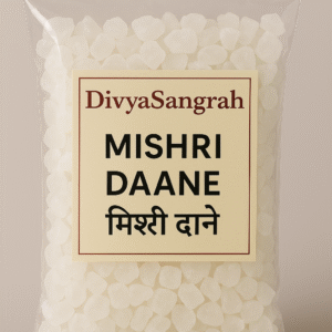 "DivyaSangrah Mishri Dana – Crystal Sugar Cubes in Transparent Resealable Polythene Pack for Puja, Prasad, and Spiritual Offerings"